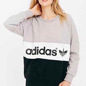 Adidas Women's Tri-Color Sweatshirt - Gray, White, Black